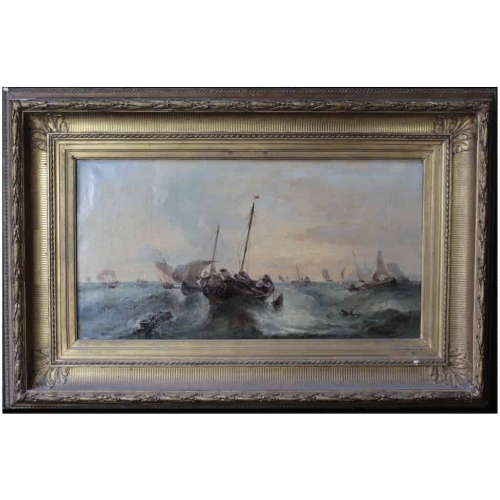 André Fonèche (1851-1942), oil on canvas, pair of navy, XIXe 4