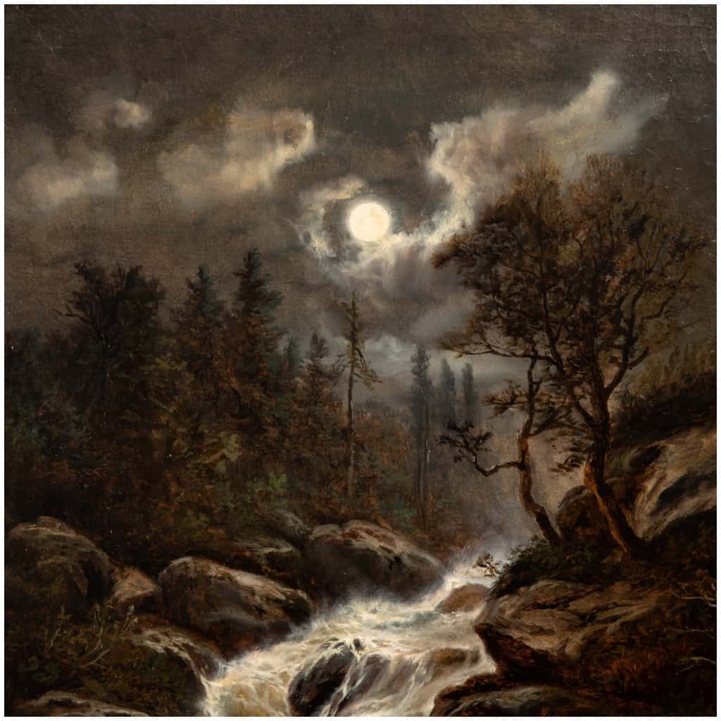 Hedmund Höd (11861-1888), La cascade de nuit, huile sur toile, 1878 5