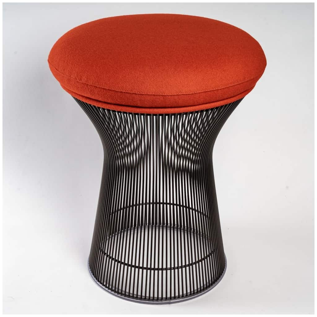 Warren Platner – Knoll International – Kvadrat Tonus Fabric Stool Bronze Metal Structure 3