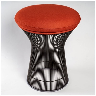 Warren Platner – Knoll International – Kvadrat Tonus Fabric Stool Bronze Metal Structure