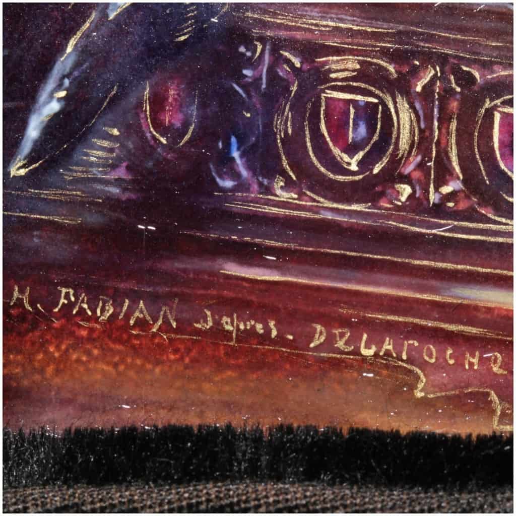 H Fabian (XIXe), Plaque émaillée sur cuivre, XIXe 6