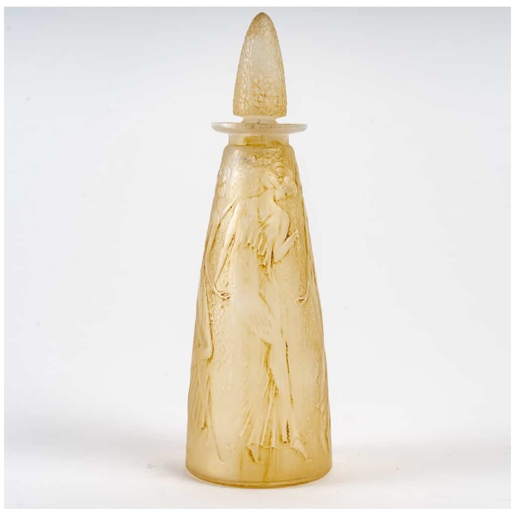 1914 René Lalique – Flacon Poésie Verre Blanc Patiné Jaune Pour d’Orsay 3