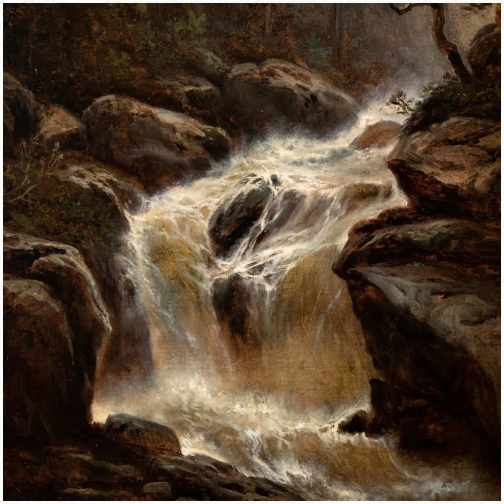 Hedmund Höd (11861-1888), La cascade de nuit, huile sur toile, 1878 7