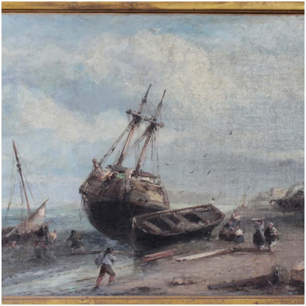 André Fonèche (1851-1942), oil on canvas, pair of navy, XIXe 8