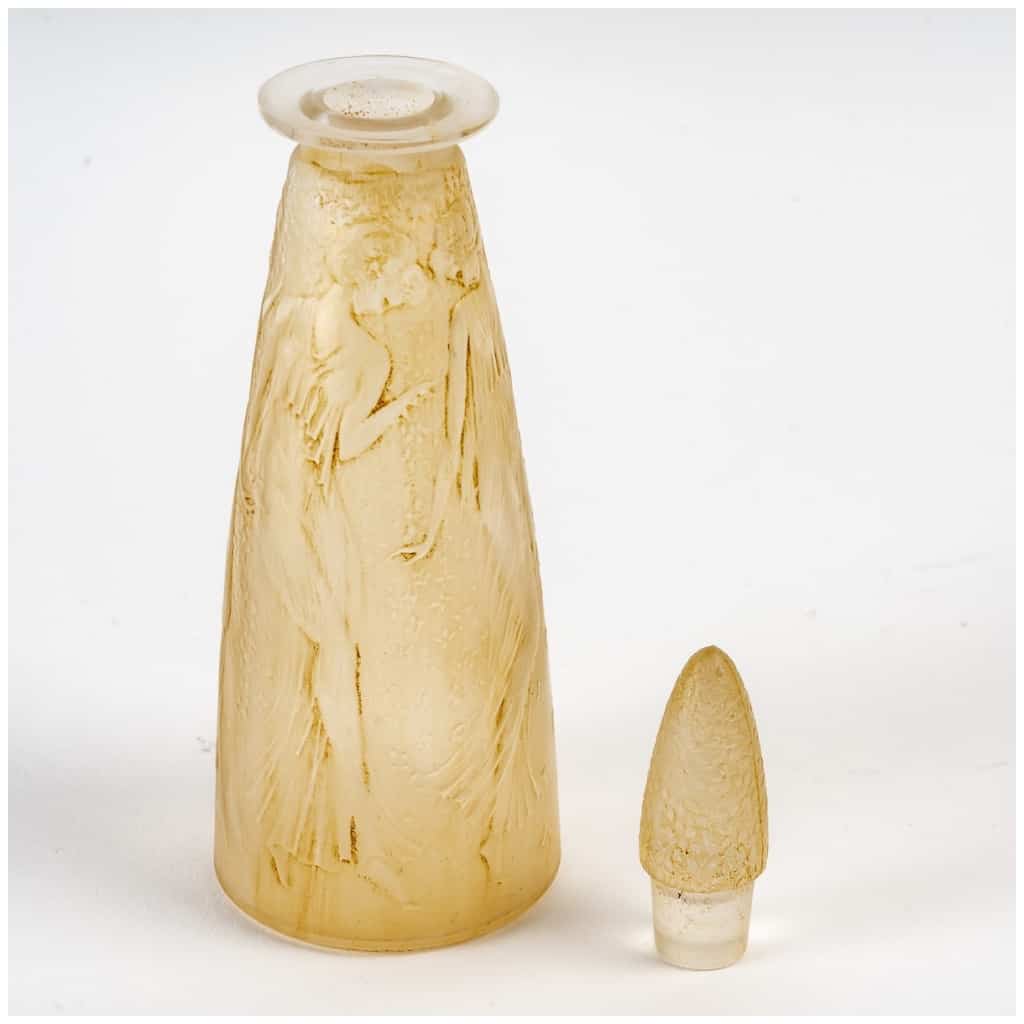 1914 René Lalique – Flacon Poésie Verre Blanc Patiné Jaune Pour d’Orsay 6