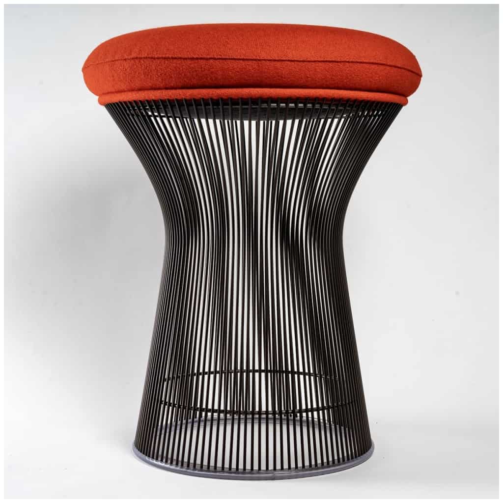Warren Platner – Knoll International – Tabouret Tissus Kvadrat Tonus Structure Métal Bronze 4