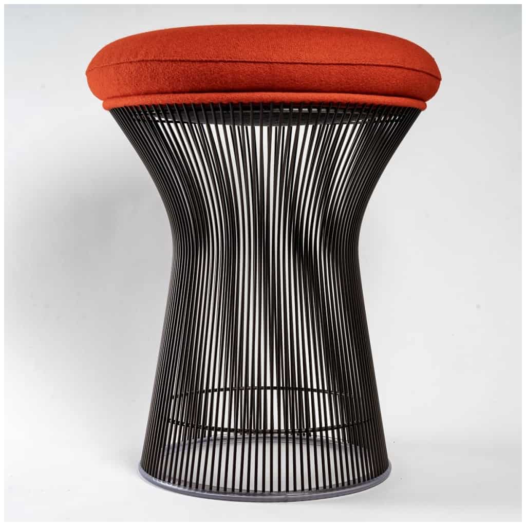 Warren Platner – Knoll International – Tabouret Tissus Kvadrat Tonus Structure Métal Bronze 4