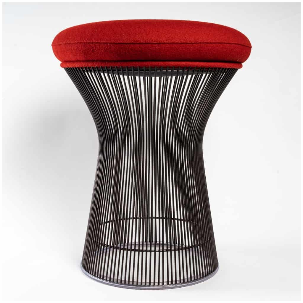 Warren Platner – Knoll International – Tabouret Tissus Kvadrat Tonus Structure Métal Bronze 4