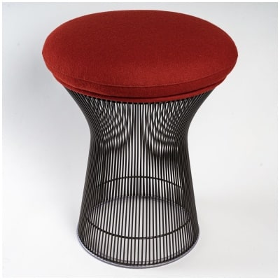 Warren Platner – Knoll International – Tabouret Tissus Kvadrat Tonus Structure Métal Bronze