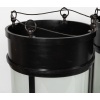Série de 4 lanternes en fonte de fer et verre sablé, XXe 24