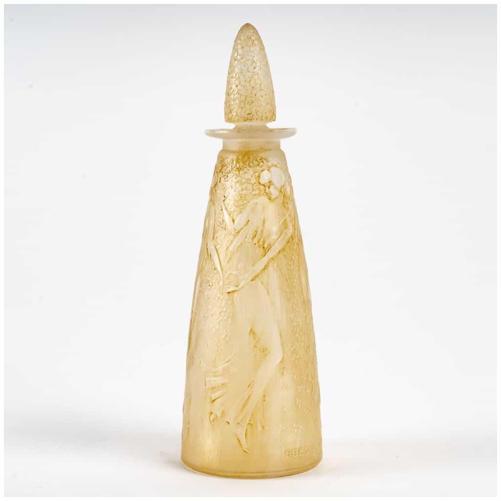 1914 René Lalique – Flacon Poésie Verre Blanc Patiné Jaune Pour d’Orsay 4