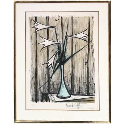 Buffet Bernard Les Lys Lithography Colors Justified