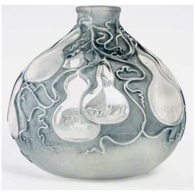 1914 René Lalique – Squash Vase White Glass with Blue Patina