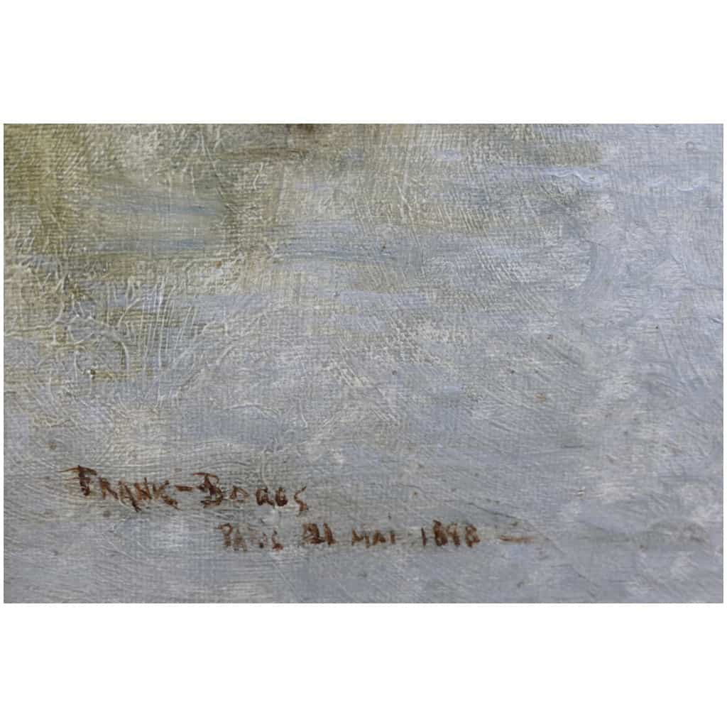 Frank Boggs Ecole Américaine 19è Paris Notre Dame La Seine Huile Sur Toile Signée Datée Située 4