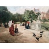 DE PAREDES Vincent Animation au jardin du Luxembourg Huile sur toile signée 10