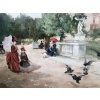 DE PAREDES Vincent Animation au jardin du Luxembourg Huile sur toile signée 12