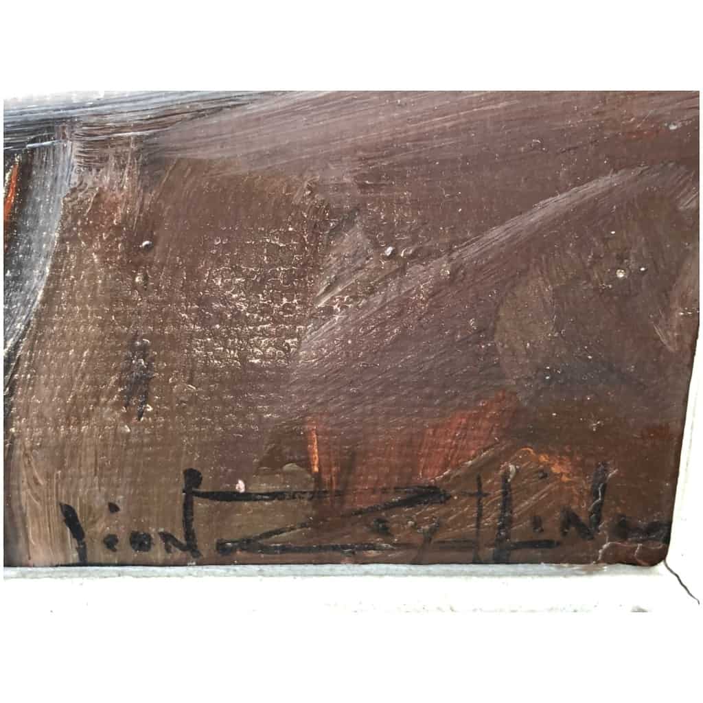ZEYTLINE Léon Le saxophoniste de jazz Huile sur toile signée 4