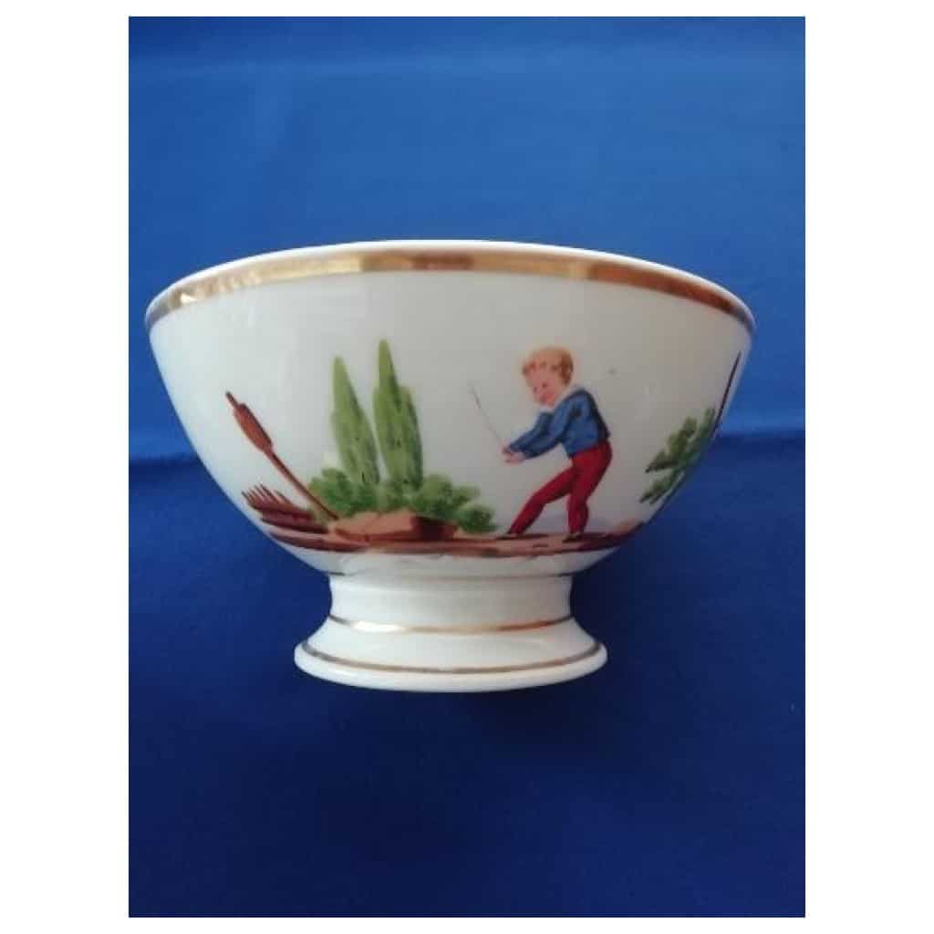 Compotier en porcelaine VIEUX PARIS. Jeux d’enfant 3