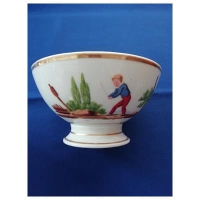 Compotier en porcelaine VIEUX PARIS. Jeux d’enfant 3
