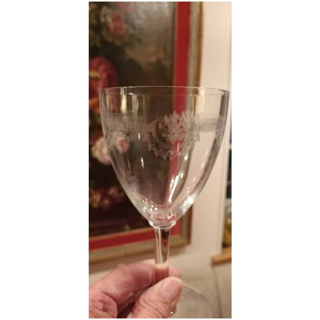 11 Verres à eau,20 verres à vin de la cristallerie Saint Louis modèle Manon 7