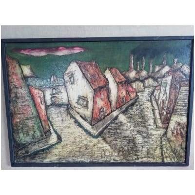 Painting signed TELLA. spanish expressionist painter (1909-1983)