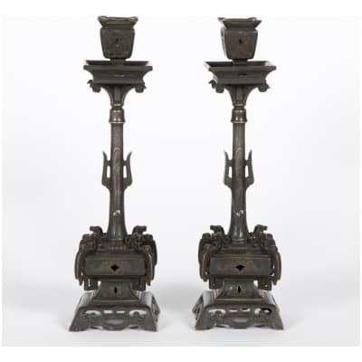 Maison Marnyhac, pair of candlesticks, XIXe