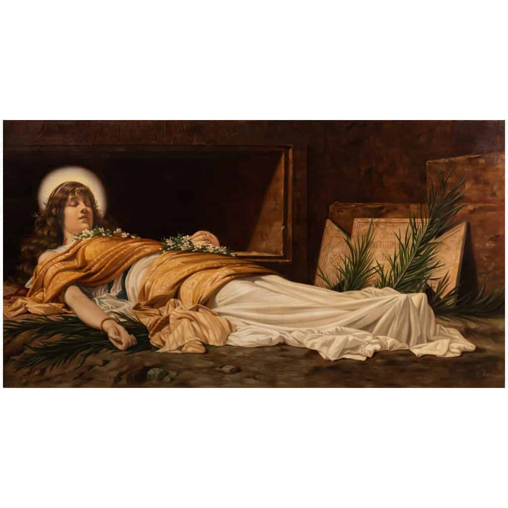 Théobald Chartran (1849-1907), La mort de Sainte-Cécile, huile sur toile, XIXe 3
