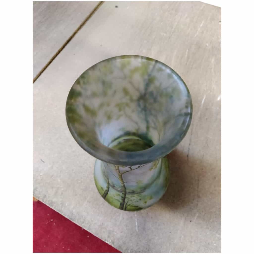 Daum Nancy : Vase Paysage Lacustre « Printemps » 11
