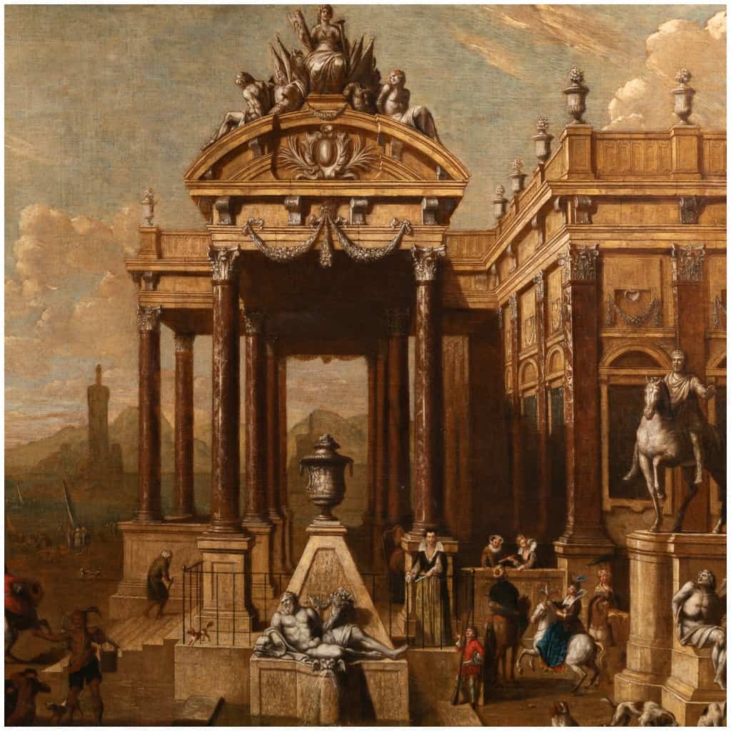 Attribué à Jacob Balthasar Peeters (1665-vers 1720), Fantaisie architecturale, fin XVIIe 4