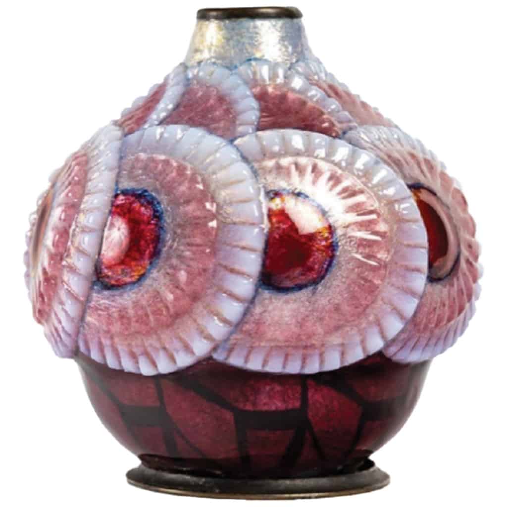 Camille Fauré: Enameled vase circa 1930 3