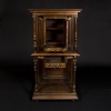 Cupid cabinet in carved and gilded walnut, XIXand 10