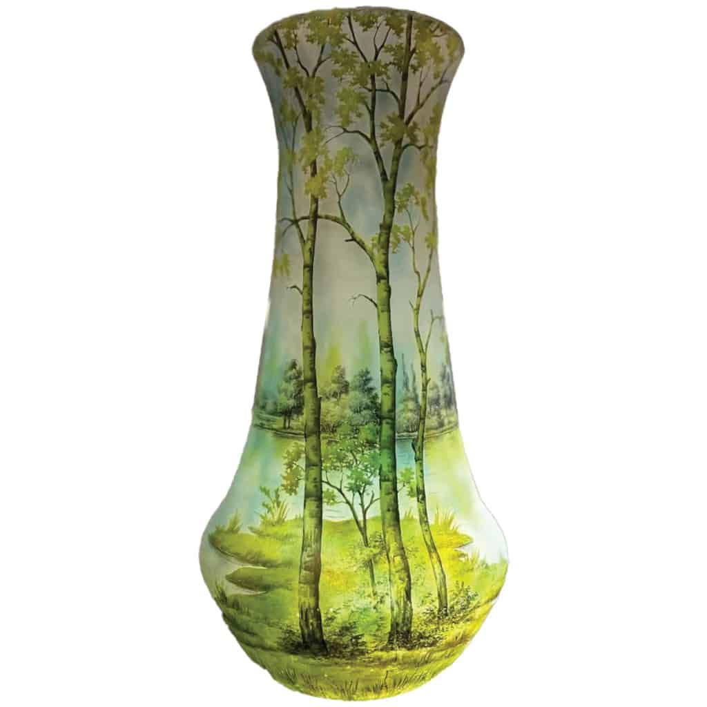 Daum Nancy: “Spring” Lake Landscape Vase 3