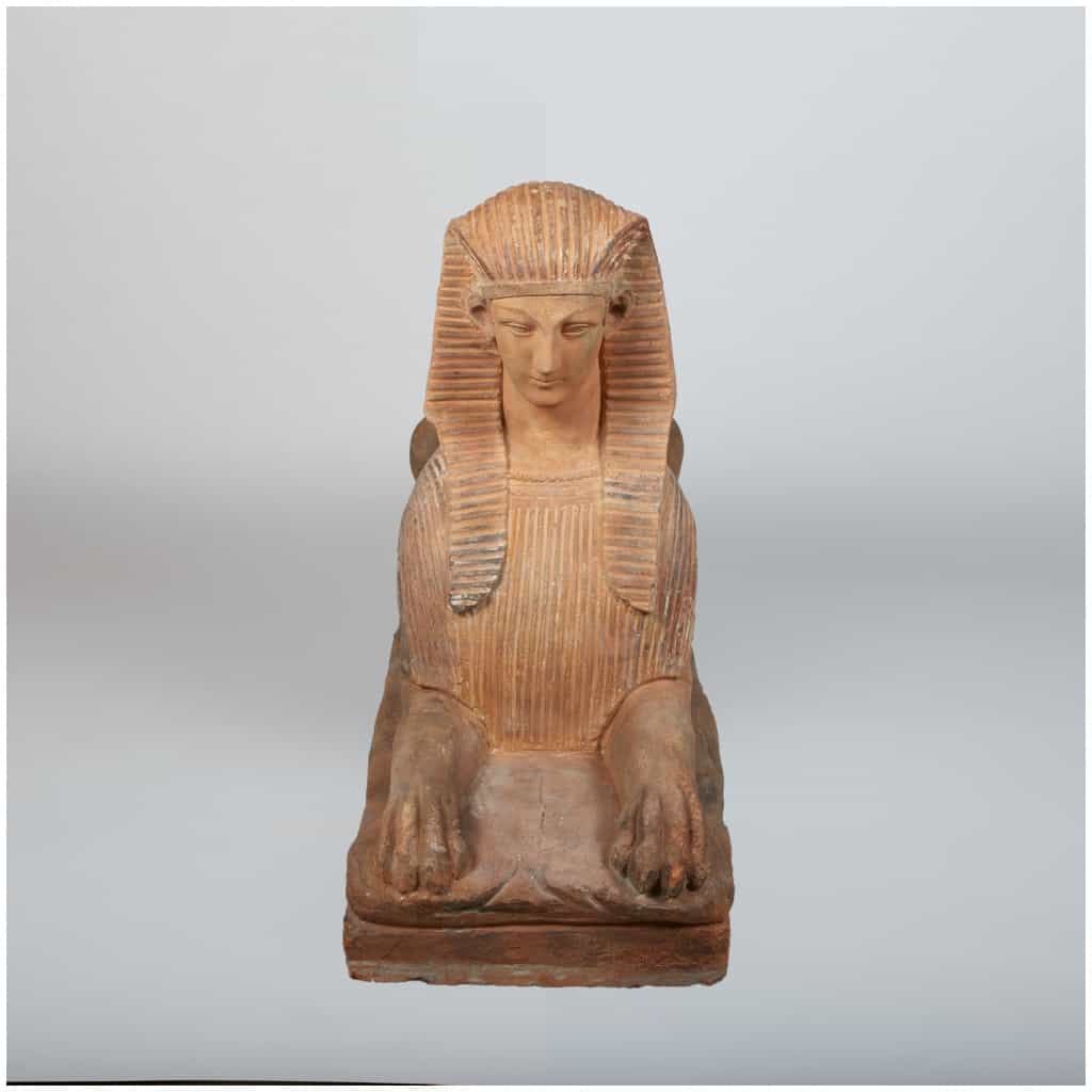 Sphinx en terre cuite, XIXe 4