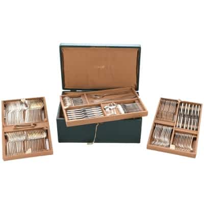 Christofle: BOREAL model – 160-piece silver-plated cutlery set