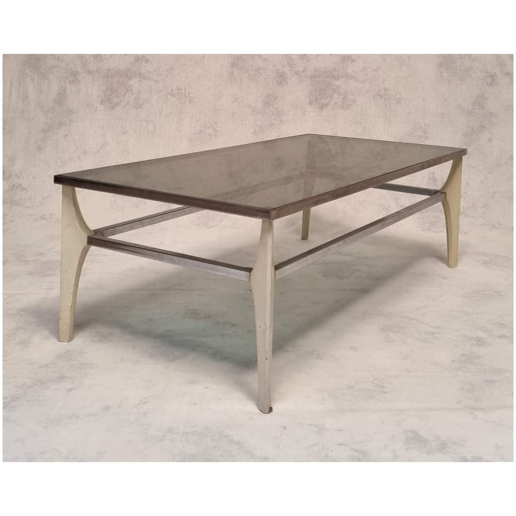 Table basse italienne – Metal & Verre fumé – Ca 1970 3