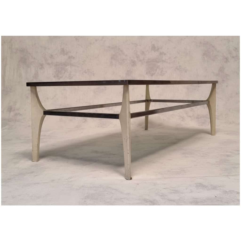 Italian coffee table – Metal & Smoked glass – Ca 1970 4