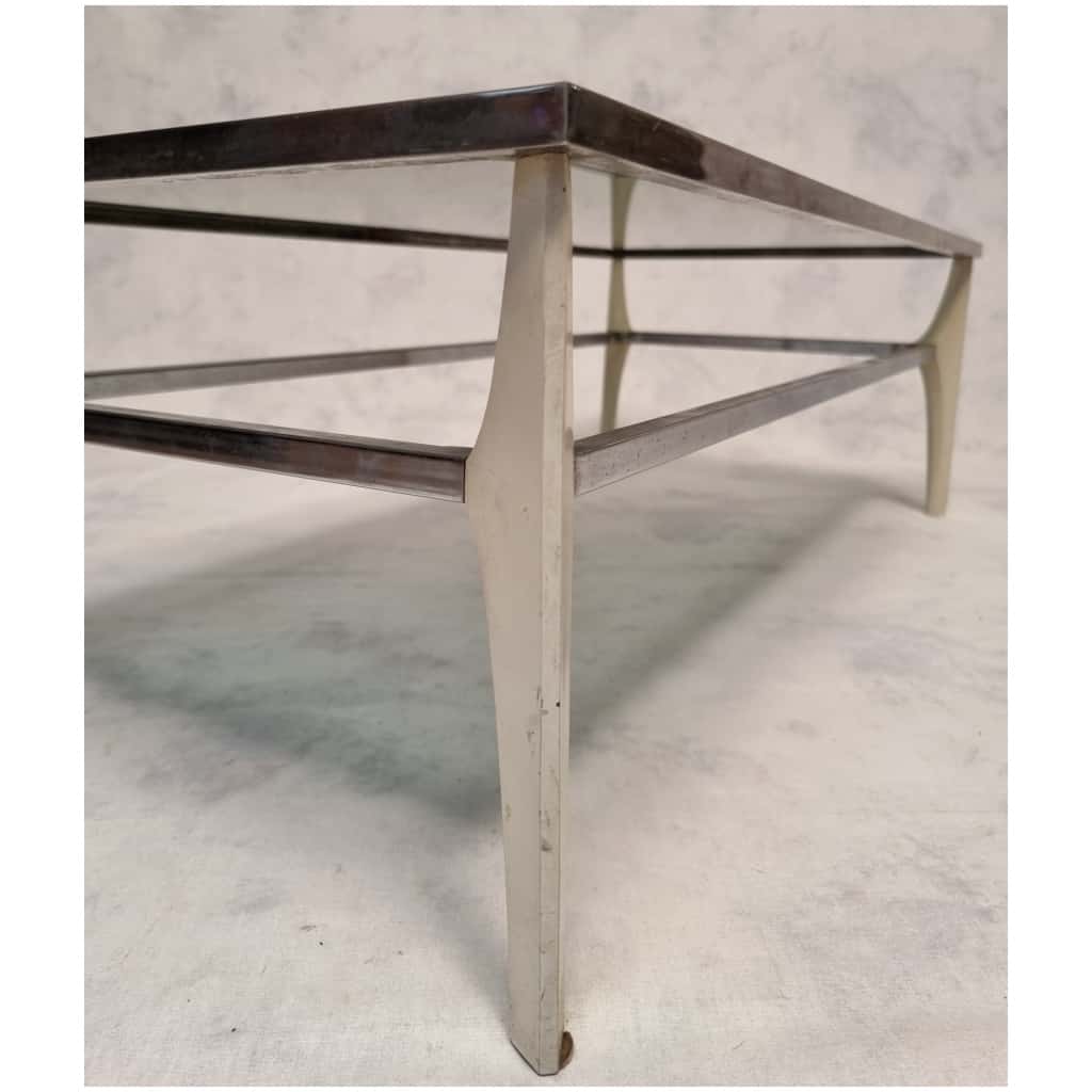 Italian coffee table – Metal & Smoked glass – Ca 1970 5