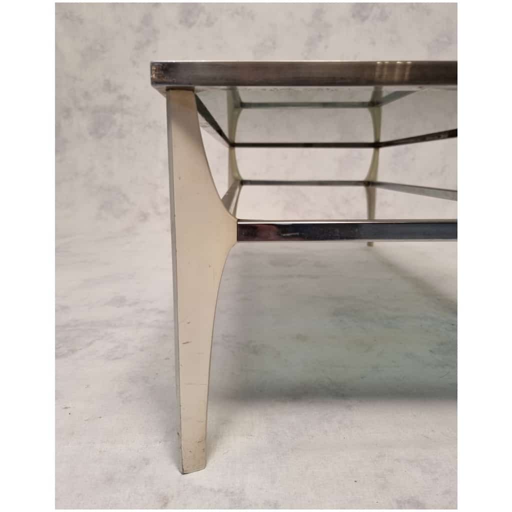 Italian coffee table – Metal & Smoked glass – Ca 1970 9
