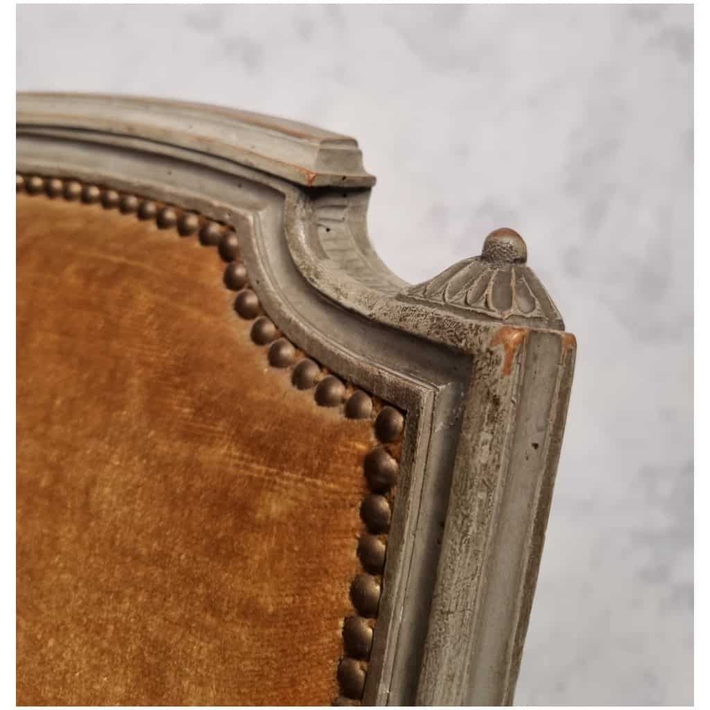 Paire de fauteuils Époque Louis XVI – Bois Laqué – 18ème 11