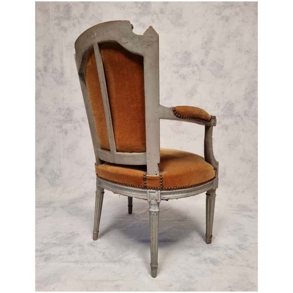 Paire de fauteuils Époque Louis XVI – Bois Laqué – 18ème 7