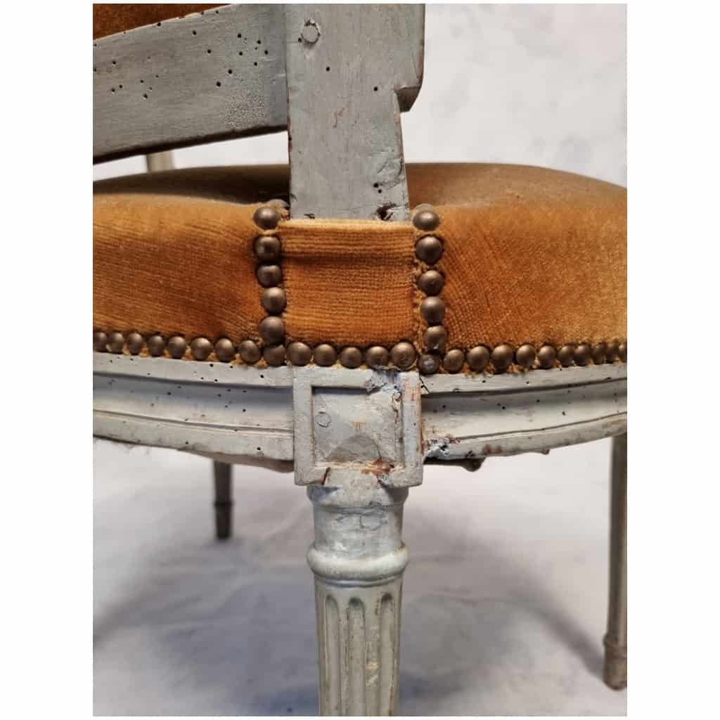 Paire de fauteuils Époque Louis XVI – Bois Laqué – 18ème 6