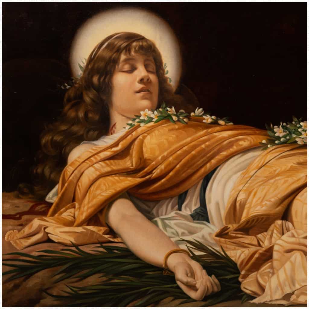 Théobald Chartran (1849-1907), La mort de Sainte-Cécile, huile sur toile, XIXe 5