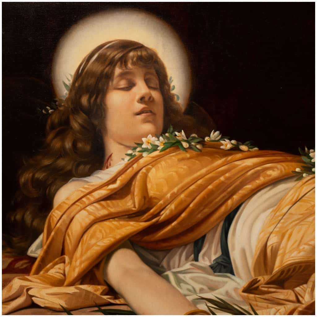 Théobald Chartran (1849-1907), La mort de Sainte-Cécile, huile sur toile, XIXe 6