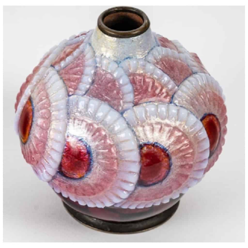 Camille Fauré: Enameled vase circa 1930 6