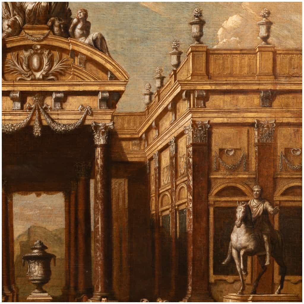 Attribué à Jacob Balthasar Peeters (1665-vers 1720), Fantaisie architecturale, fin XVIIe 8