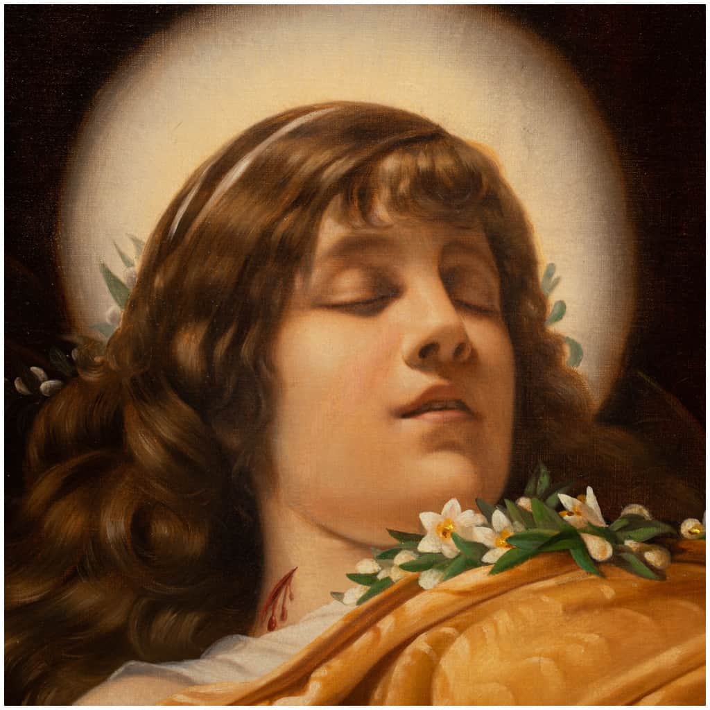 Théobald Chartran (1849-1907), La mort de Sainte-Cécile, huile sur toile, XIXe 8