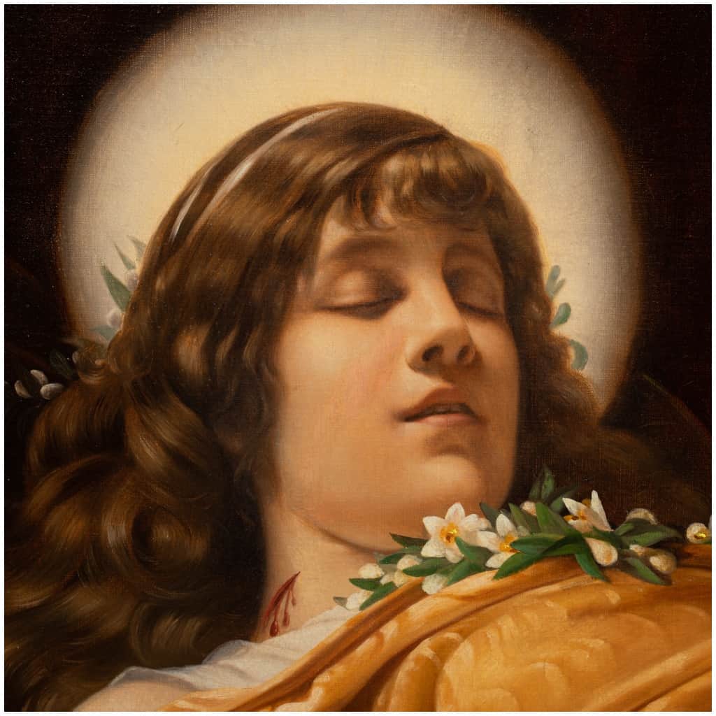 Théobald Chartran (1849-1907), The Death of Sainte-Cécile, oil on canvas, XIXe 8