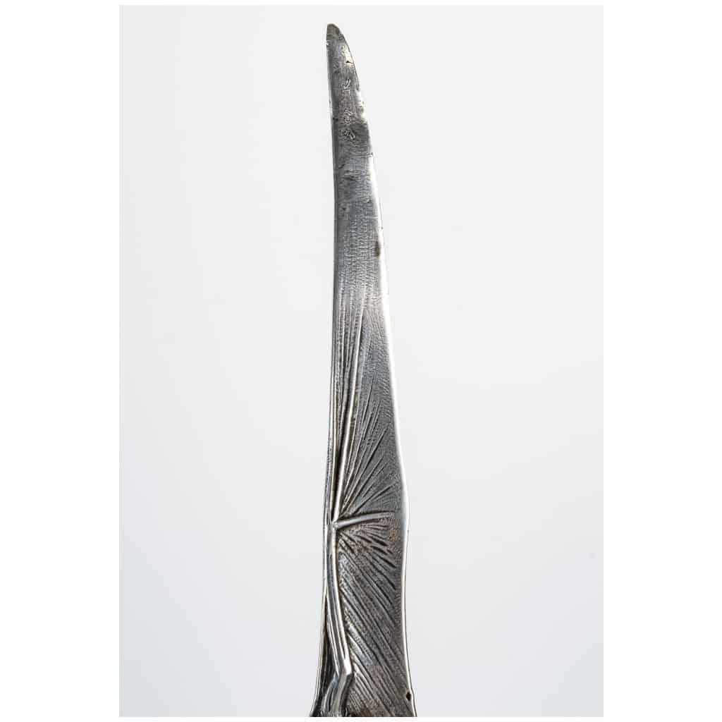 V.Sabatier: Solid silver bat letter opener 8