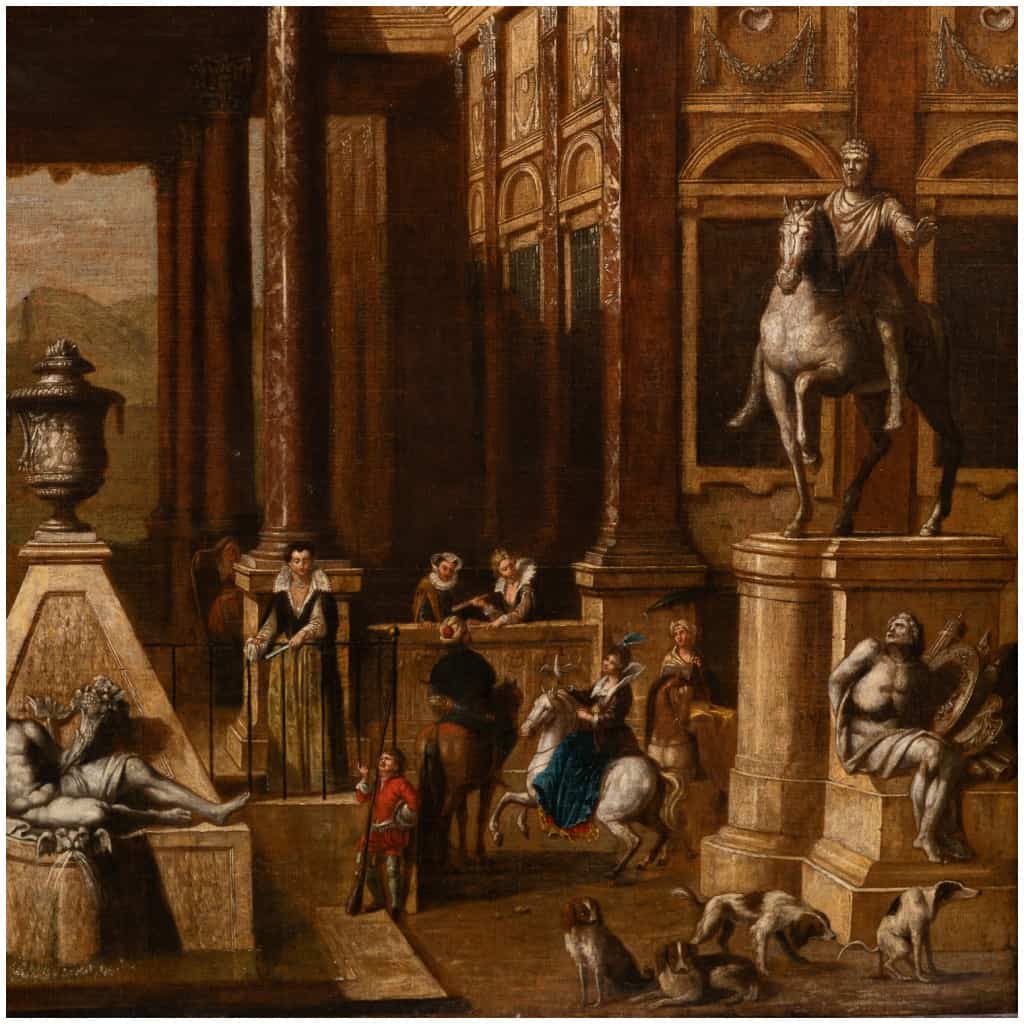 Attribué à Jacob Balthasar Peeters (1665-vers 1720), Fantaisie architecturale, fin XVIIe 9