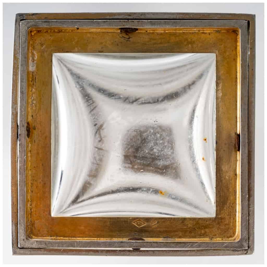Lucien Falize : Paire de flacons a section carré en argent massif et cristal circa 1905 8